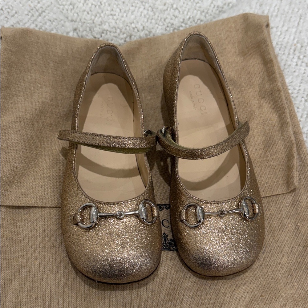 Gold Glitter Gucci sandals